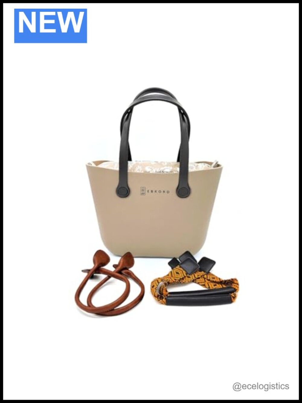 EVA Rubber Beach Tote Bag Lightweight Waterproof with Inner Bag and Handles